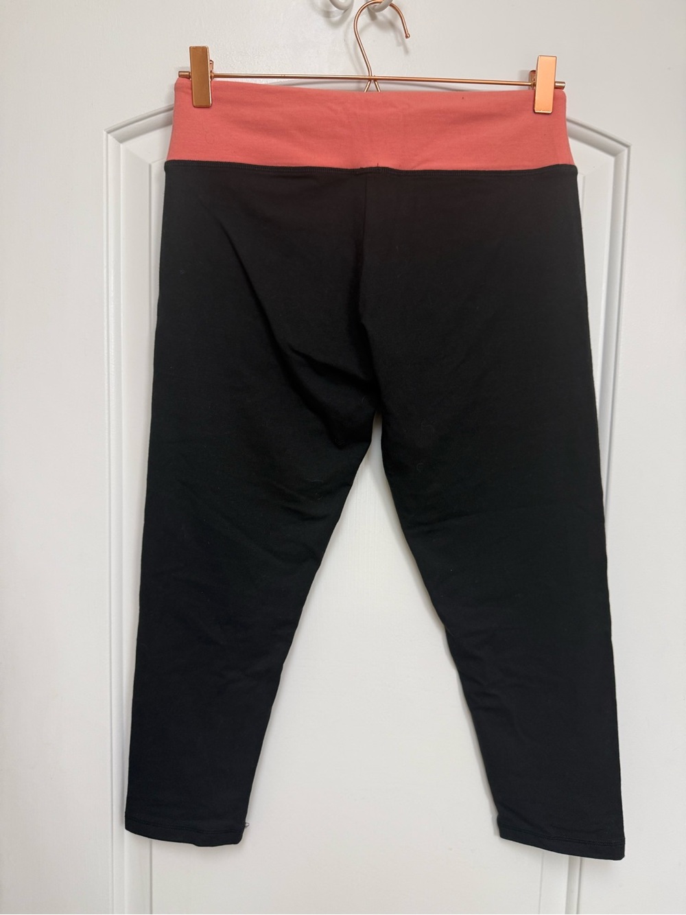 Victoria's Secret Black Capris with Coral Logo Waistband - Picture 2 of 6